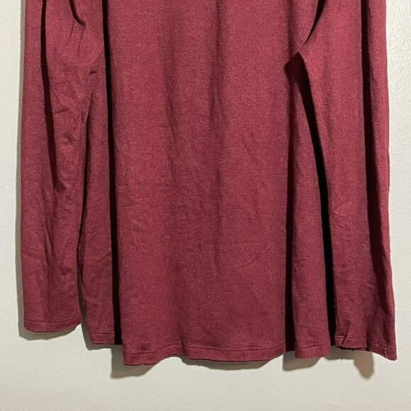 143 Story Line Up Sweater Blouse Women Size 3X Burgundy Smock Raw Long Sleeve - Picture 5 of 12